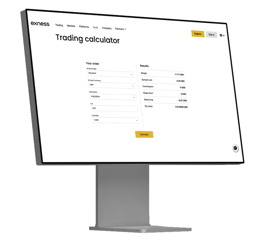 exness 交易计算器-PC